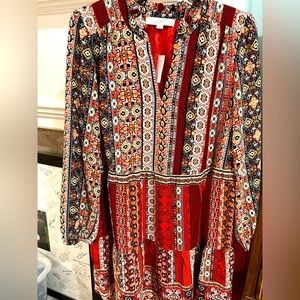 Loft shift dress. Size L. V- neck or single button closure. NWT.